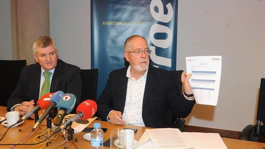 El presidente y el secretario general de la Froet ayer en la rueda de prensa.