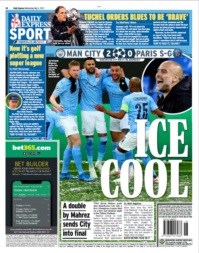 La portada de Daily Express Sport