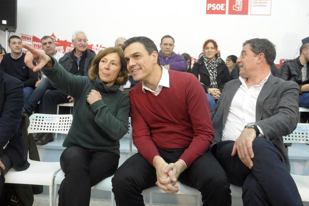 Encuentro de Pedro Sánchez con militantes socialis