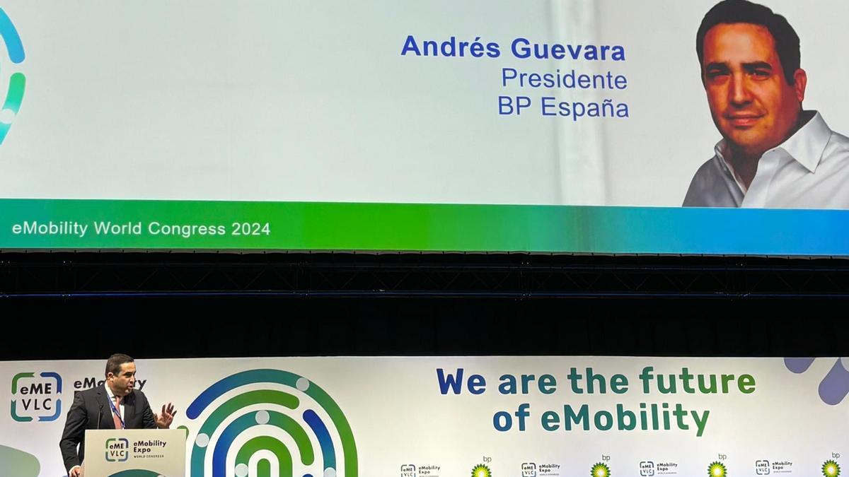 El presidente de BP España, Andrés Guevara, durante la intervenciónen el eMobility.