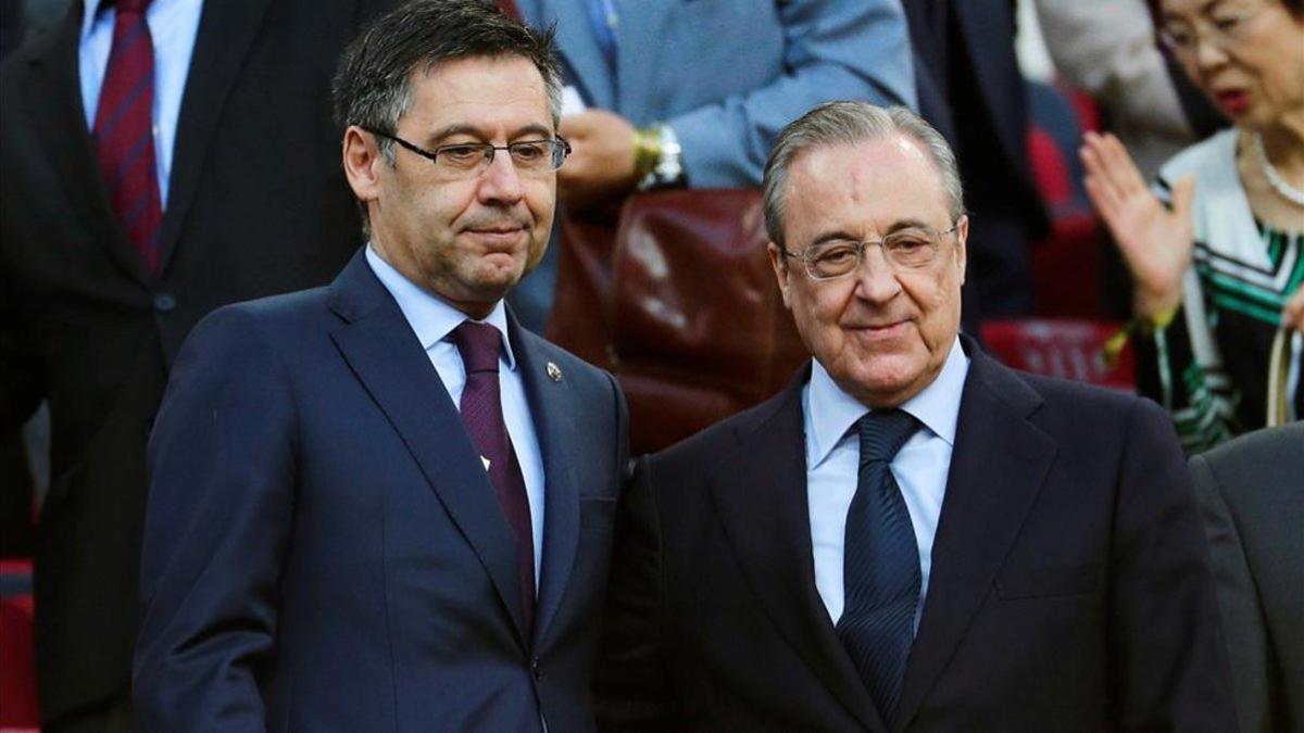 Bartomeu y Florentino, durante un Barça-Madrid en el Camp Nou