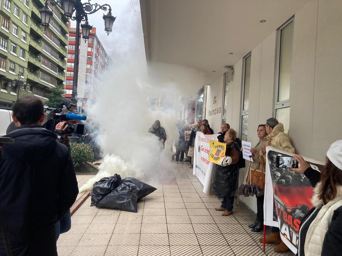 Un momento de la protesta.