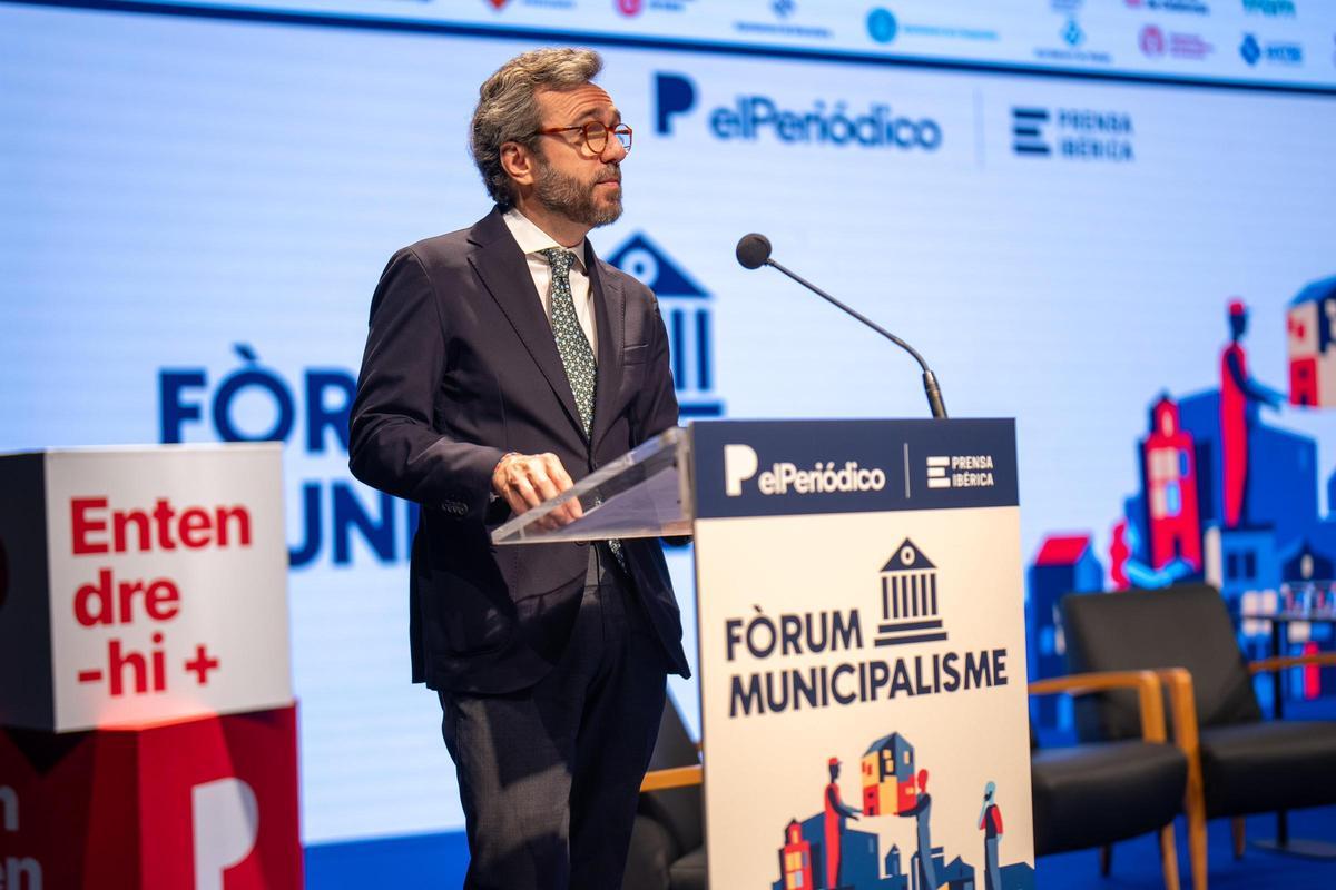 Aitor Moll, conseller delegat de Prensa Ibérica, ahir en el Fòrum  Municipalisme, a Viladecans.