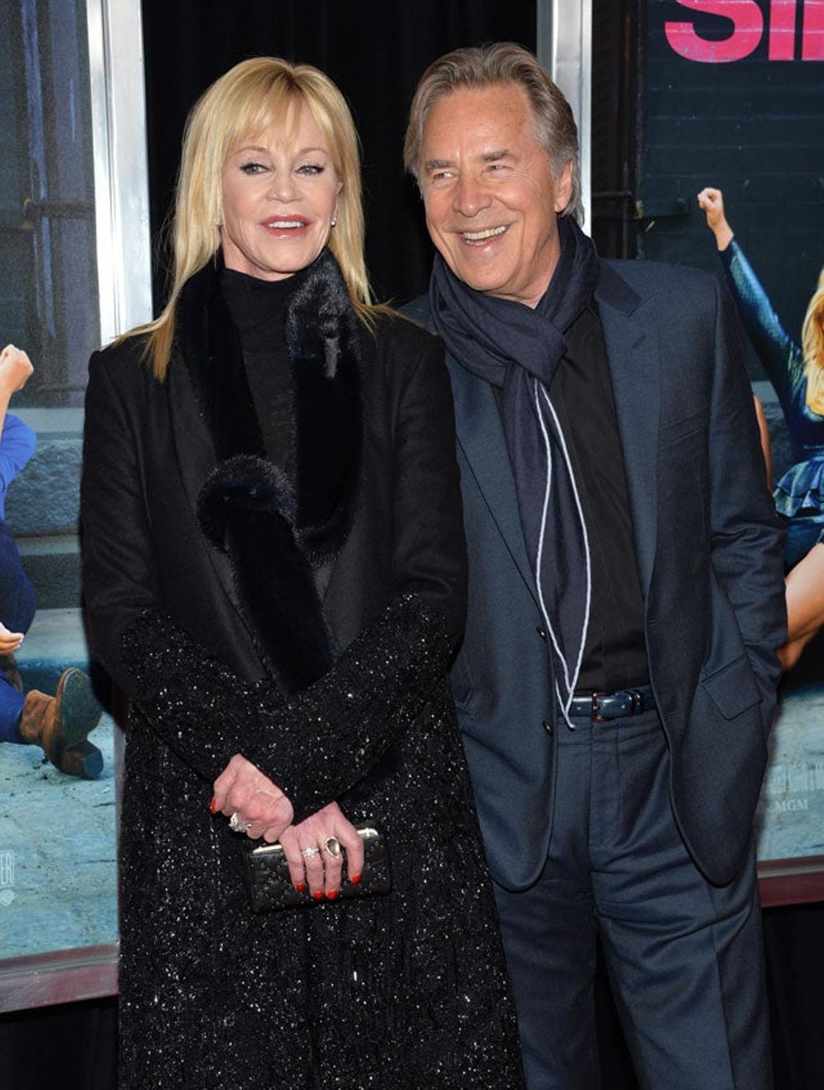 Melanie Griffith y Don Johnson, en el estreno de 'How to be single' en Nueva York.