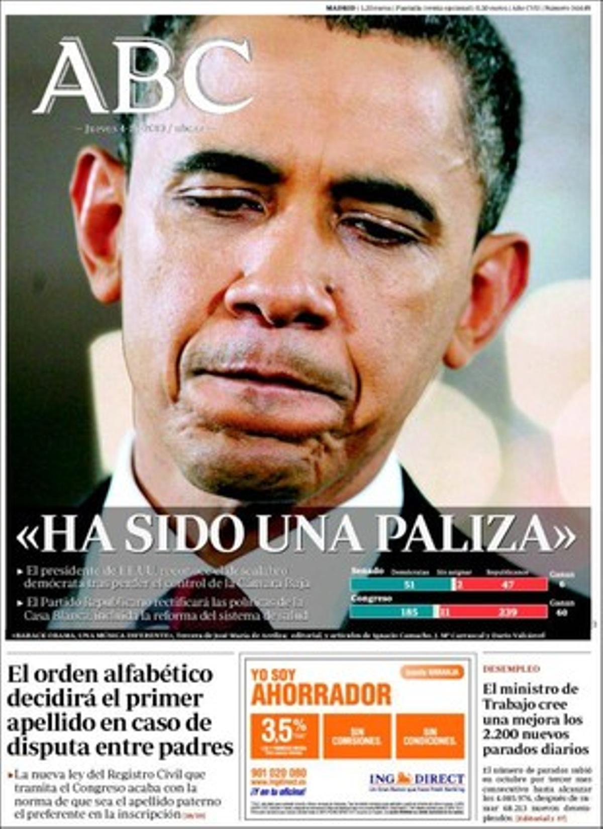 A les pàgines interiors ’Abc’ realça també que Brussel·les frena l’entrada en vigor del decret del carbó; que el ’cas Palau’ es torna contra Mas, que acusa la fiscalia d’entrar en campanya, i que l’Hospital de Sant Pau estarà de guàrdia mèdica per si ho requerís el Papa.