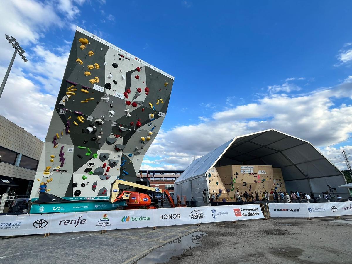 Muro de Dificultad y muro de búlder de 'Climbing Madrid'.