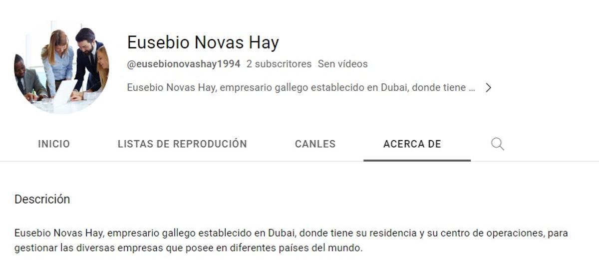 Imagen del canal de Youtube de Eusebio Novas