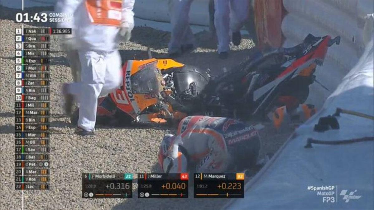 Márquez dio el susto durante los FP3