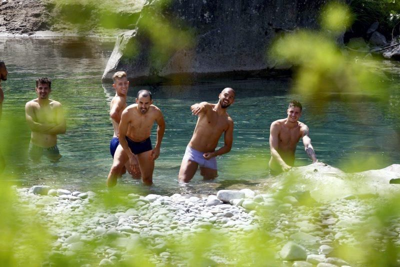 Concentración del Real Zaragoza en Boltaña