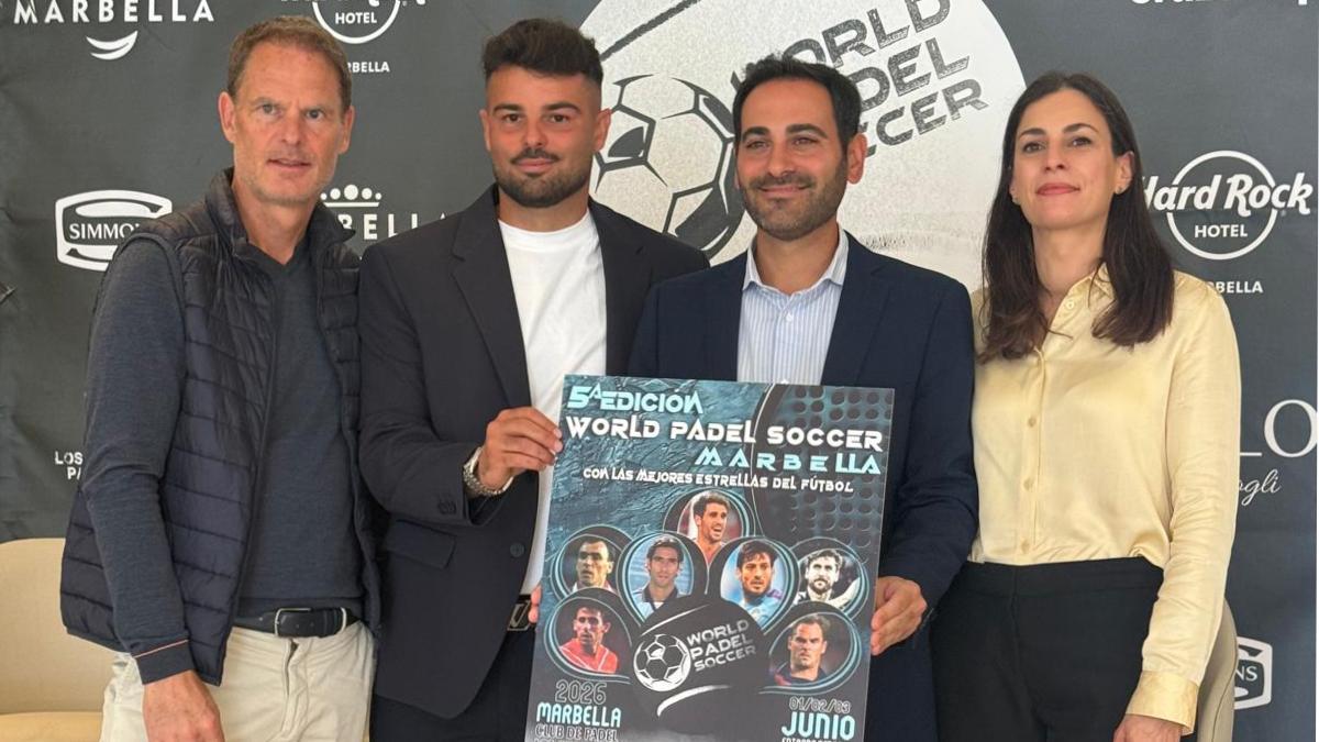 Frank de Boer junto al resto de participantes en la presentación del cartel del evento
