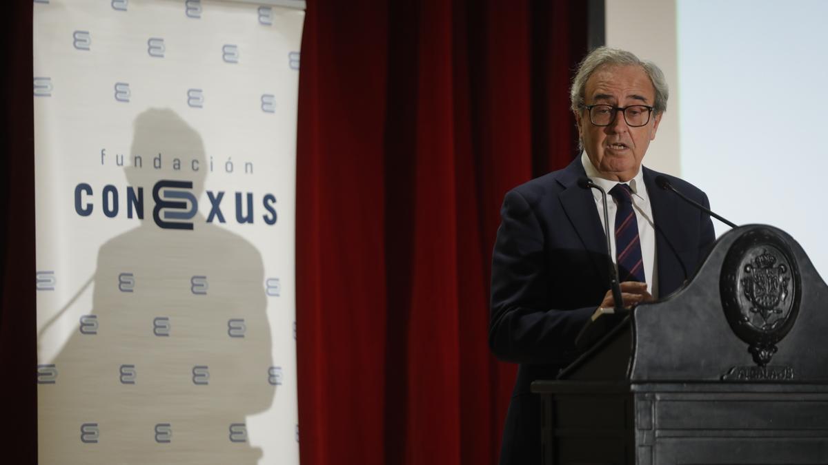 El director de Investigación del Ivie, Francisco Pérez, durante el acto de Conexus.