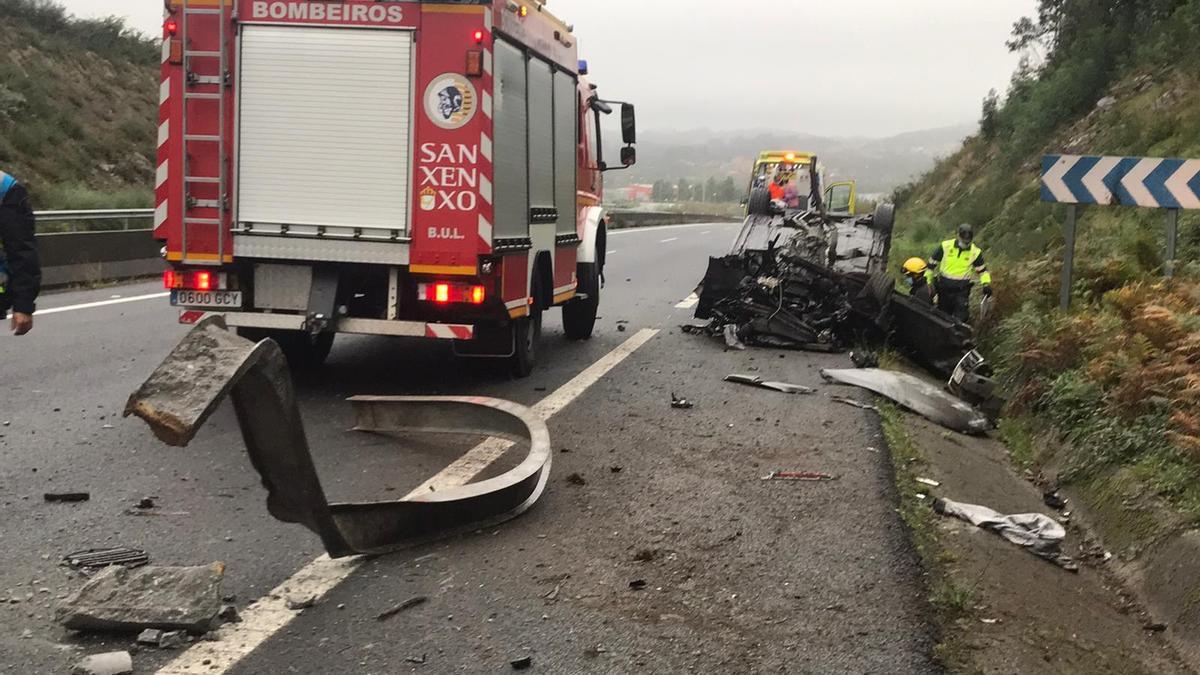 Accidente en la autovía de O Salnés