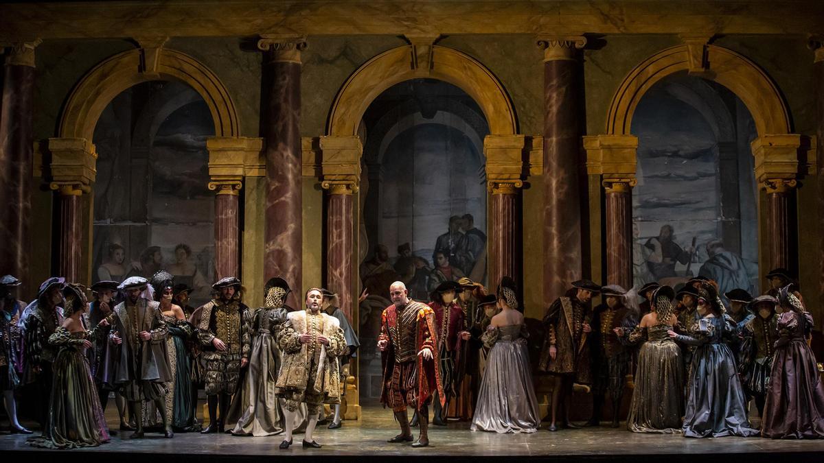Ensayo de la ópera Rigoletto en el Cervantes.