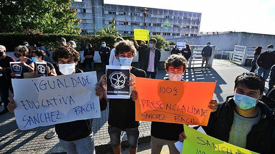 Alumnos del Sánchez Cantón durante una protesta.