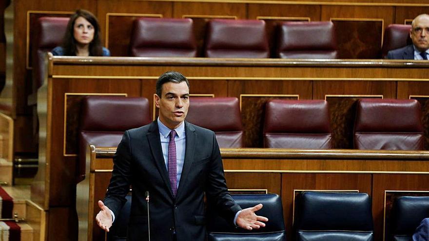 Pedro Sánchez,durant la sessió de control al Govern al Congrés dels Diputats.