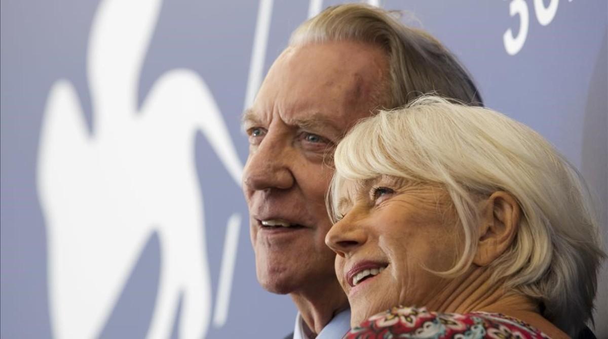 Donald Sutherland y Helen Mirren, en la Mostra de Venecia. Donald Sutherland y Helen Mirren, en la Mostra de Venecia.