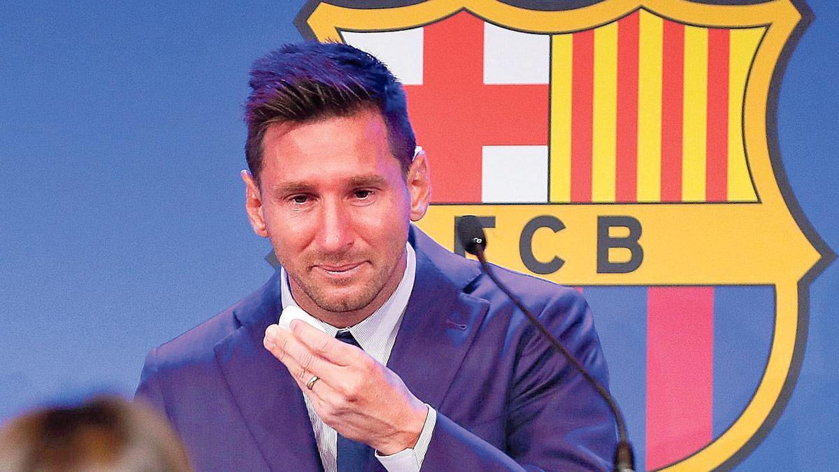 Messi, a su salida del Barça