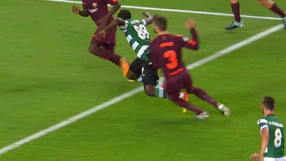 LACHAMPIONS | Sporting CP-FC Barcelona (0-1): Doumbia se lesionó al tirarse
