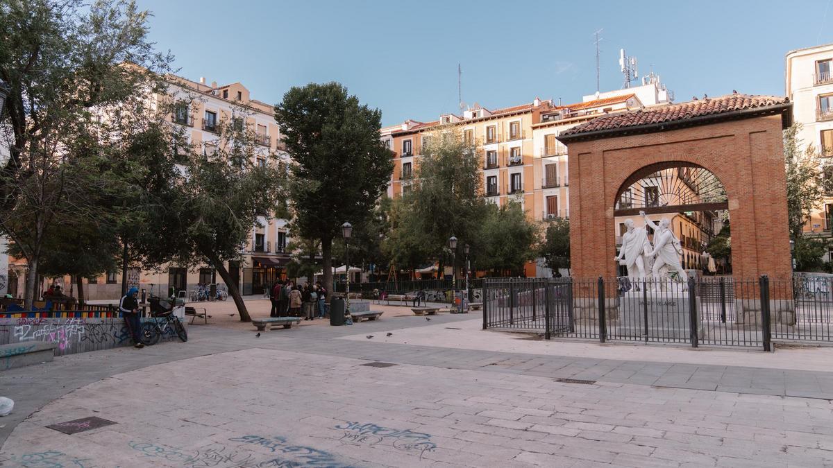 Vista de la plaza del Dos de Mayo, en Madrid.