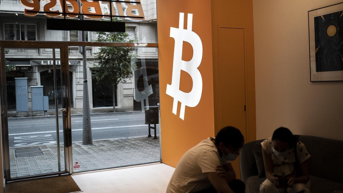 Un cajero de bitcoin, en Barcelona.