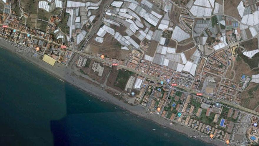 Imagen aérea de la duna de La Carraca, en El Morche.