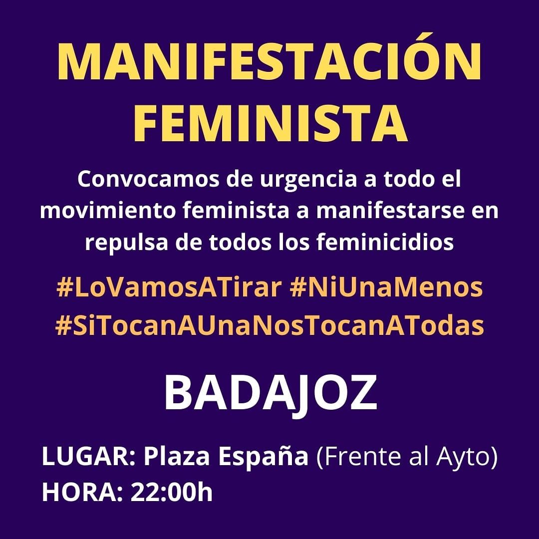 Cartel de la concentración de Badajoz.