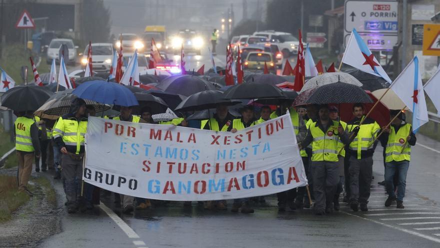 2.500 metros de protesta para luchar por los 200 empleos de Ganomagoga