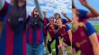 Chiara de OT sorprende a las jugadoras del Barça femenino en un entrenamiento
