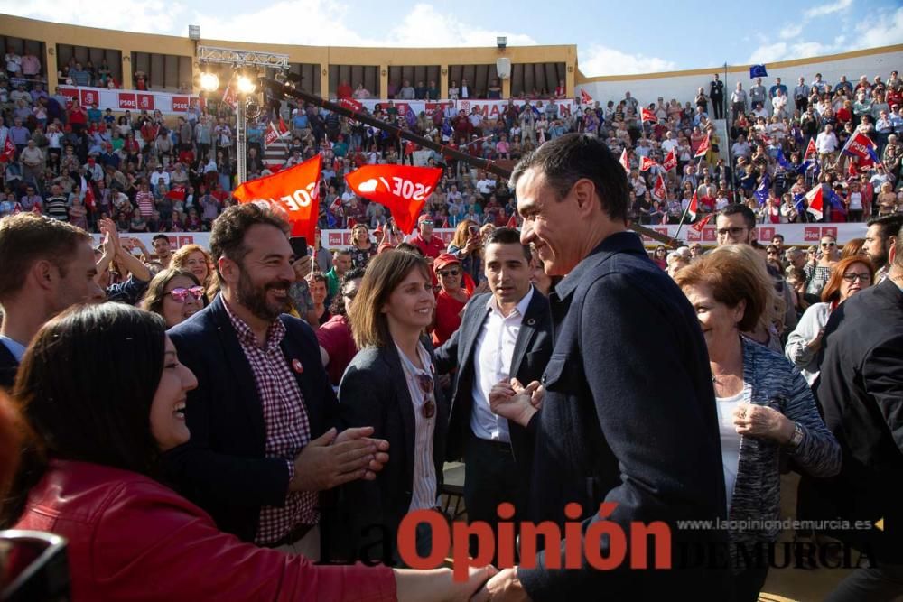 Pedro Sánchez en un acto de campaña del PSOE en Calasparra