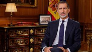 Archivo - Imagen del tradicional mensaje de Navidad del rey Felipe VI