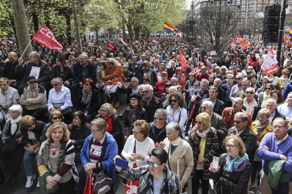 Protesta de pensionistas en Gijón