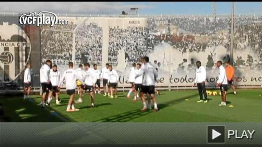 El entrenamiento de este martes en la Ciudad Deportiva.