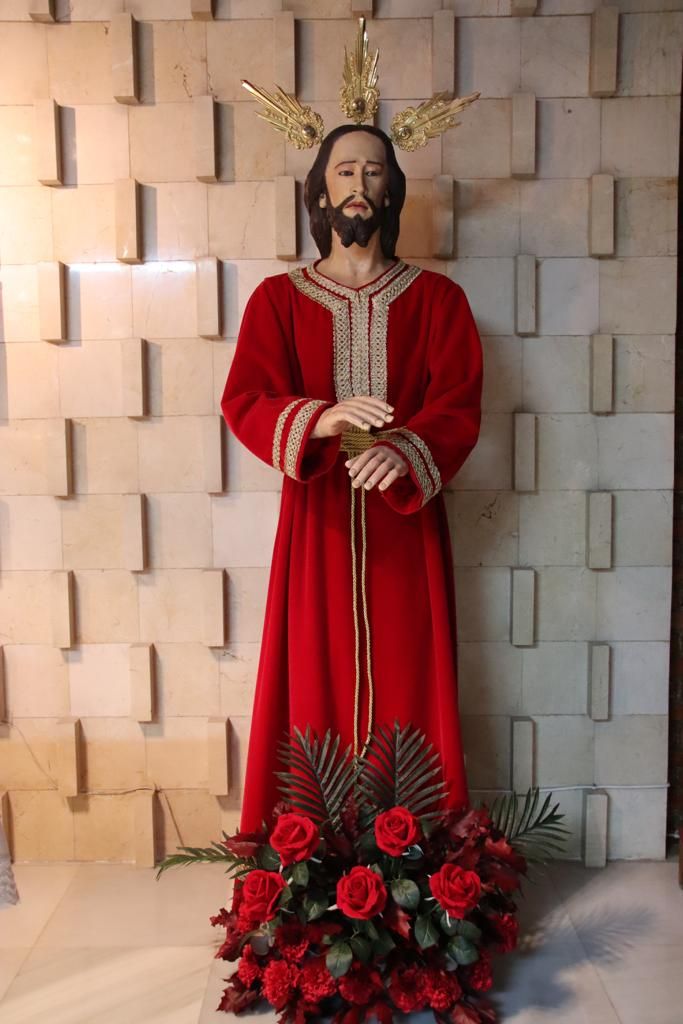 La imagen del Cristo del Prendimiento que también ha recuperado su policromía