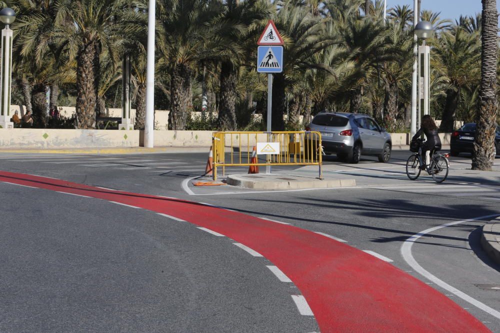 Así está el nuevo carril bici de Elche