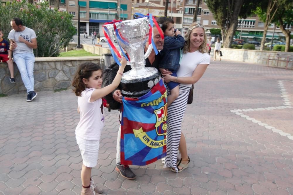 Celebración del título de Liga del Barcelona en Murcia