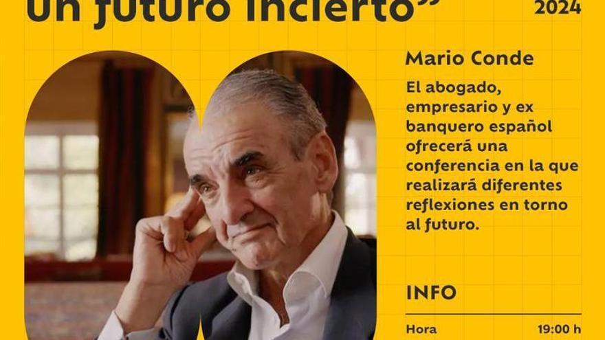 Mario Conde estará en Badajoz para &quot;reflexionar sobre el futuro&quot;