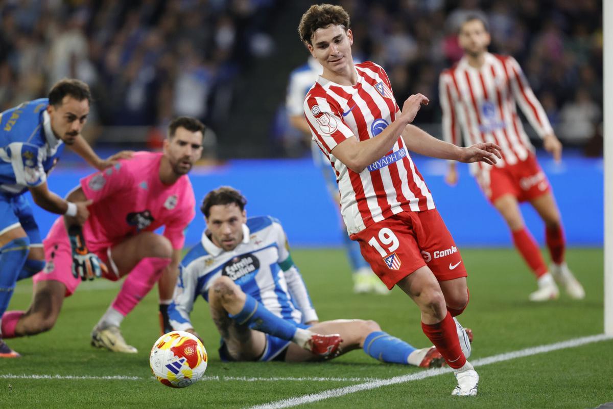 La 'Araña', en el partido de Copa del Rey del Atlético ante el Deportivo