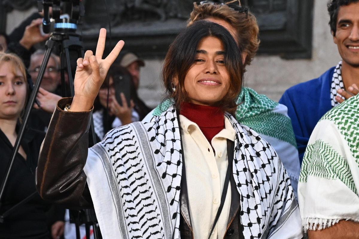 La eurodiputada franco-palestina Rima Hassan.