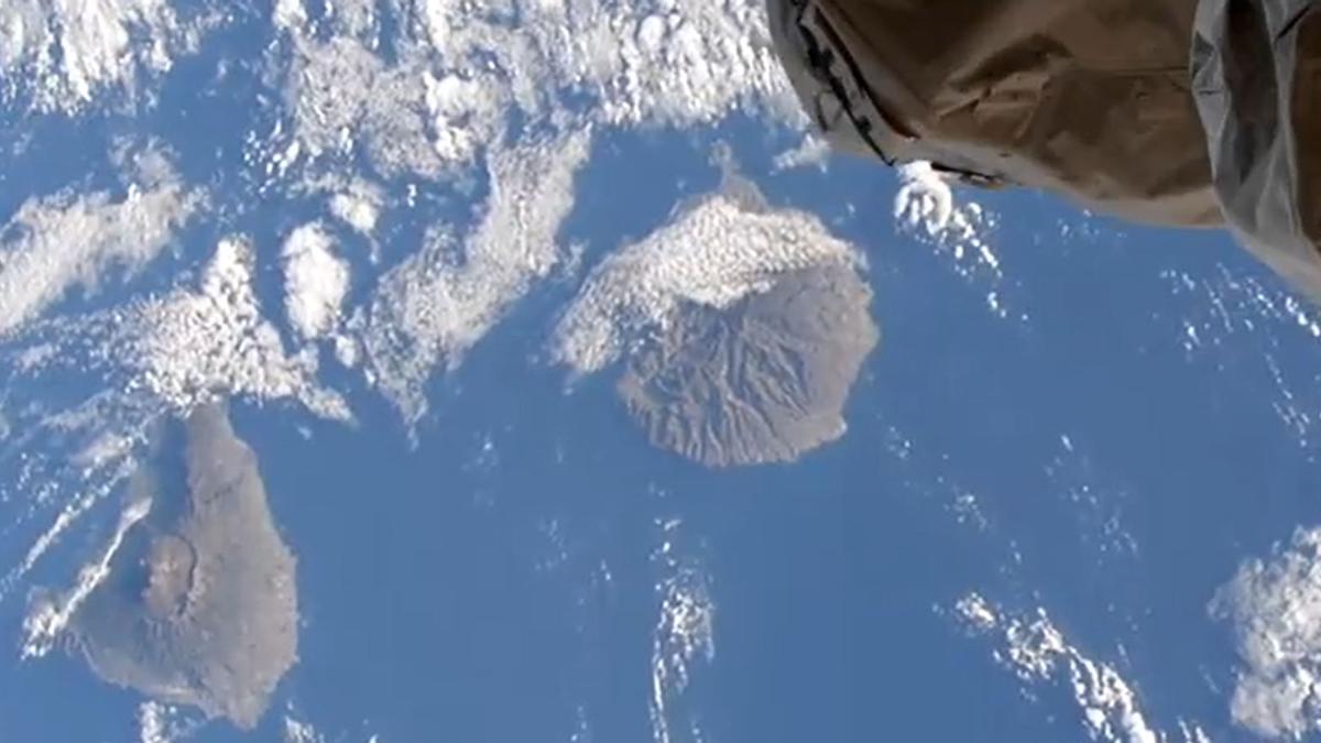 Tenerife y Gran Canaria desde la Estación Espacial Internacional.