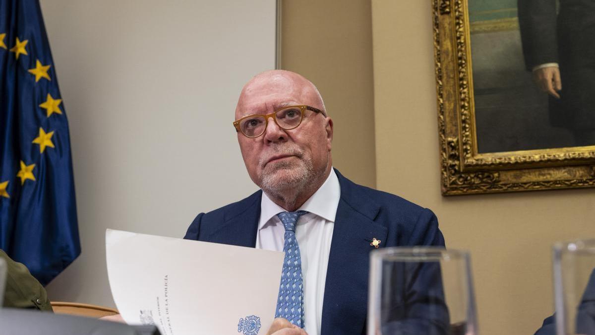 El excomisario José Manuel Villarejo, en el Congreso.