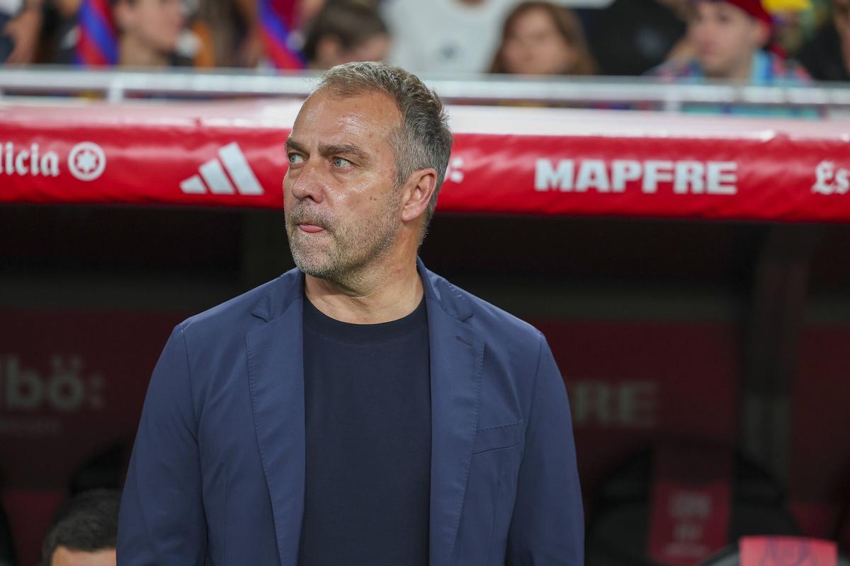 Hansi Flick, durante la final de la Copa del Rey