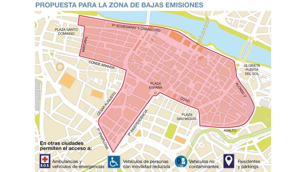 Mapa de la propuesta para la zona de bajas emisiones.