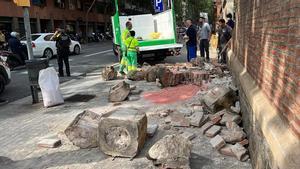 Un mort i una ferida al caure’ls un mur al recinte modernista de Sant Pau a Barcelona