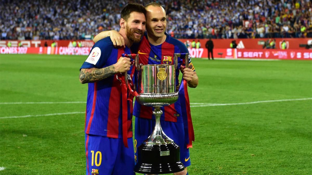Leo Messi y Andrés Iniesta aspirán esta temporada a ganar cuatro Copa del Rey de forma consecutiva