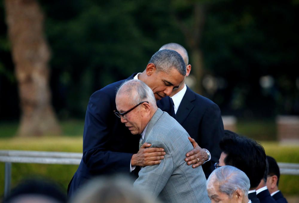 El presidente de EE.UU, Barack Obama, dijo hoy en Hiroshima que la memoria de las víctimas de la bomba atómica lanzada sobre esta ciudad en 1945 "nunca debe desaparecer".