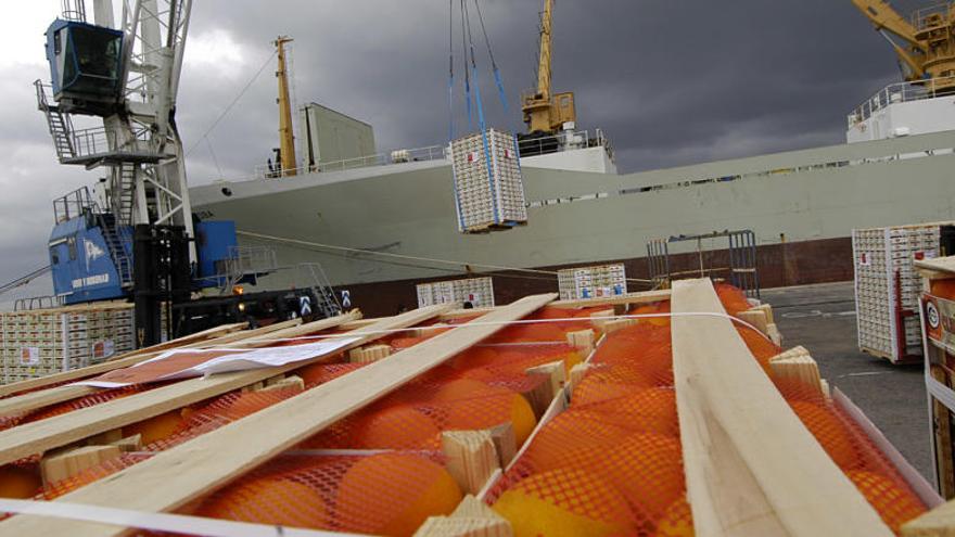 Un barco con cítricos para su exportación