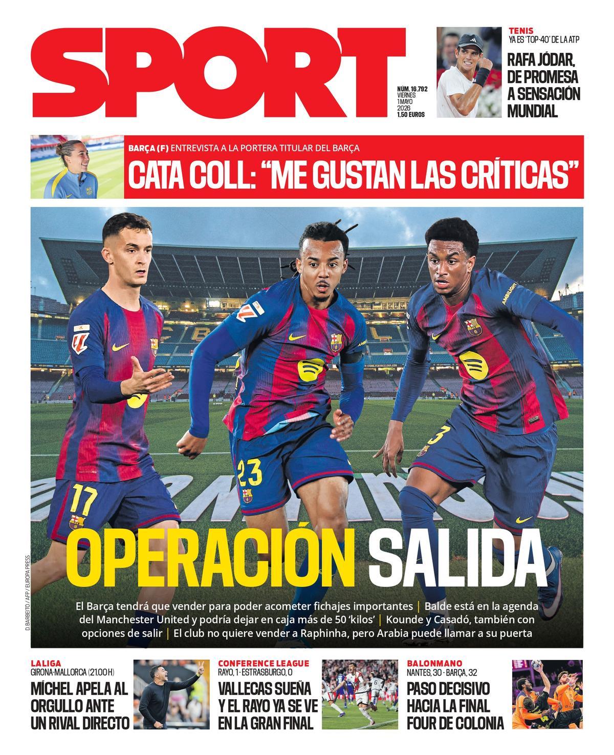 Esta es la portada de SPORT