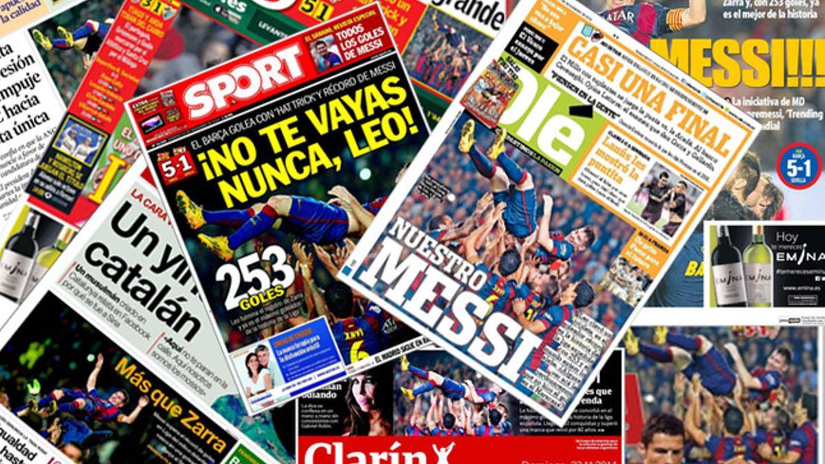 Messi, protagonista en las portadas