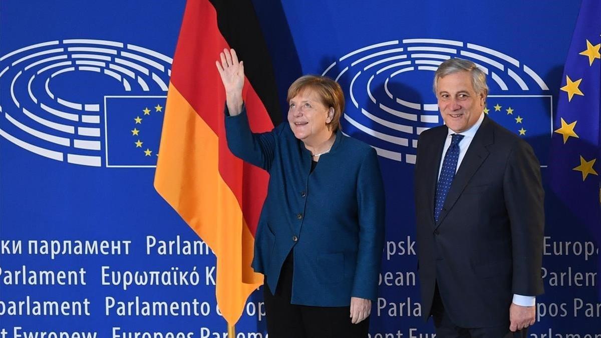 Tajani y Merkel