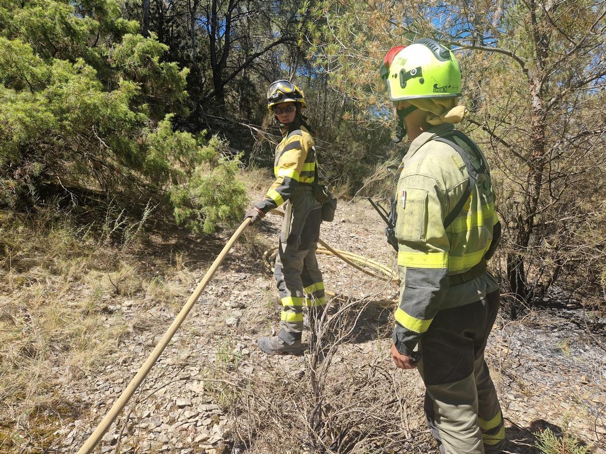 En imágenes I El operativo del Infoar en el sector 1 del incendio de Leciñena, este viernes En imágenes I El operativo del Infoar en el sector 1 del incendio de Leciñena, este viernes